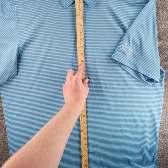 Vineyard Vines Performance Polo Shirt Men Striped Blue Green Stretch Adult Peru - Picture 10 of 16